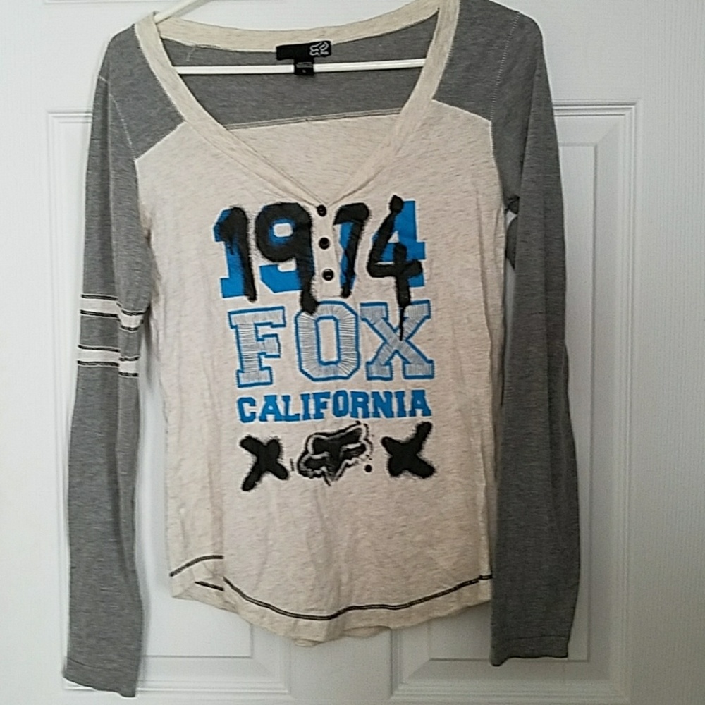 Fox Racing V-neck Button Henley LIKE NEW!!